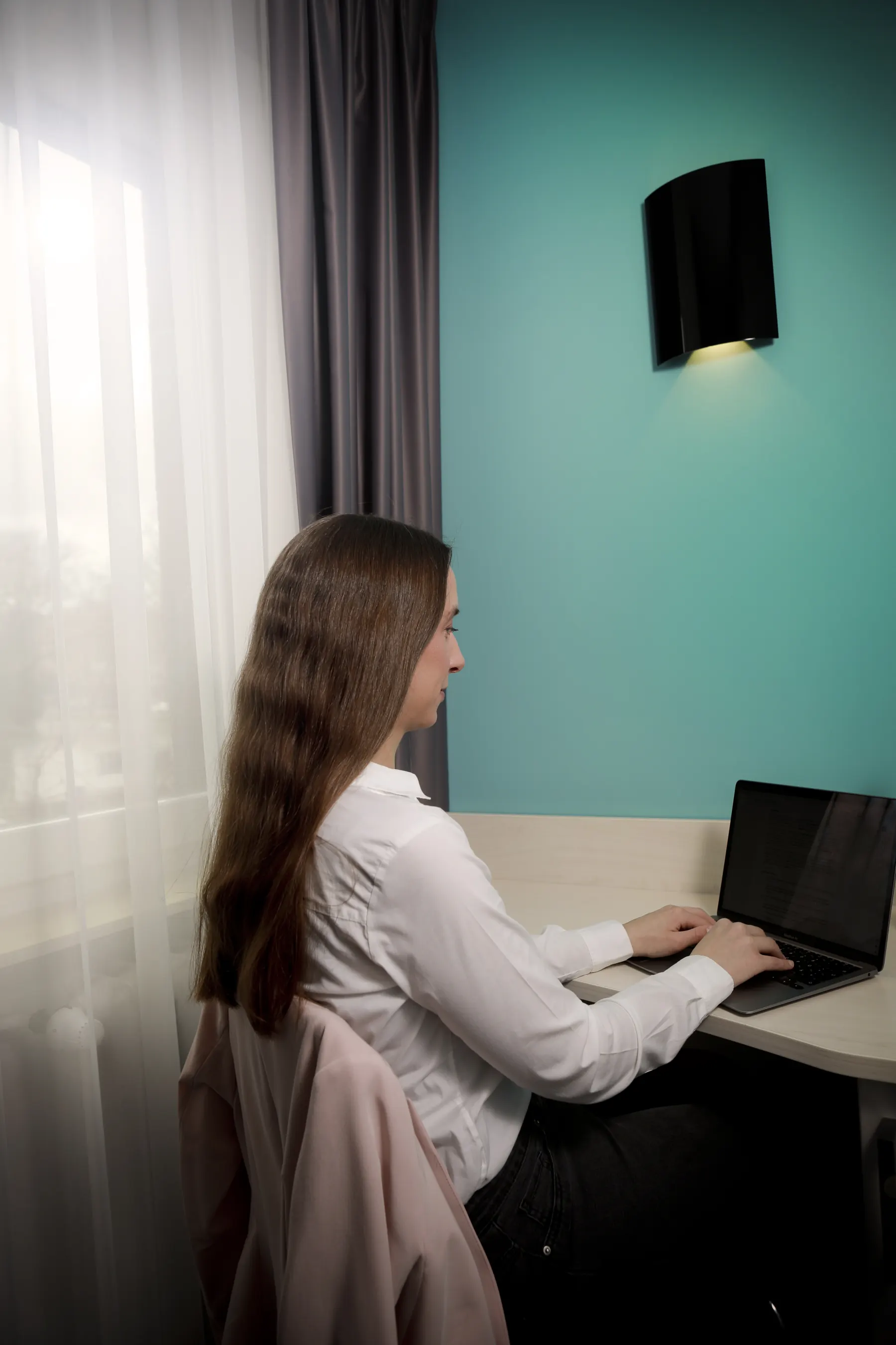 Guest working at the desk